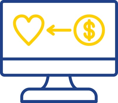 OnLine Two Colour Multi Circle Donation Line Two Colour Icon Design vector