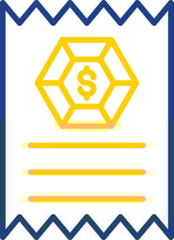 Receipt Line Two Colour Icon Design vector