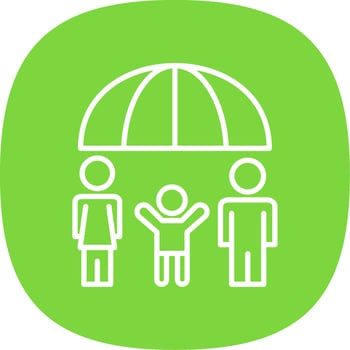 Family Health Insurance Line Curve Icon Design vector