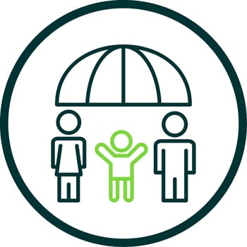 Family Health Insurance Line Circle Icon Design vector