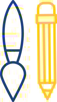 Writing Tool Line Two Colour Icon Design vector