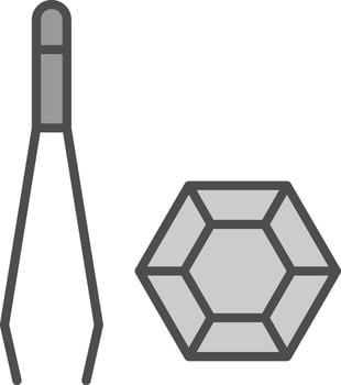 Tweezers Line Filled Greyscale Icon Design vector