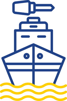 Boat Line Two Colour Icon Design vector