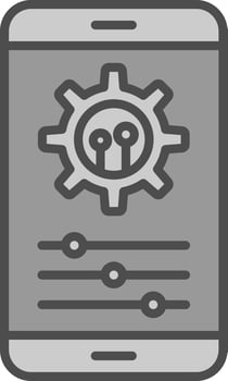 Settings Line Filled Greyscale Icon Design vector