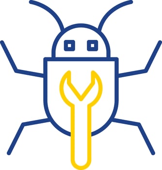 Bug Fixing Line Two Colour Icon Design vector