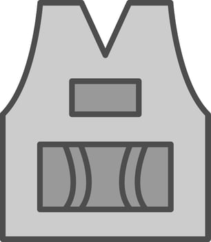 Sleeveless Line Filled Greyscale Icon Design vector