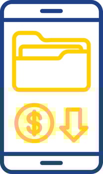 Mobile App Line Two Colour Icon Design vector