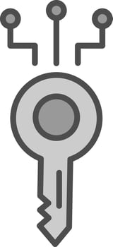 Digital Key Line Filled Greyscale Icon Design vector