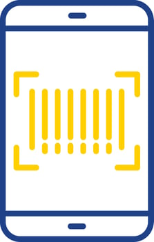 Barcode Scan Line Two Colour Icon Design vector