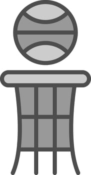 Basketball Line Filled Greyscale Icon Design vector