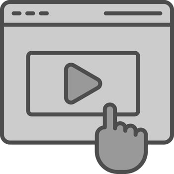Press Play Line Filled Greyscale Icon Design vector