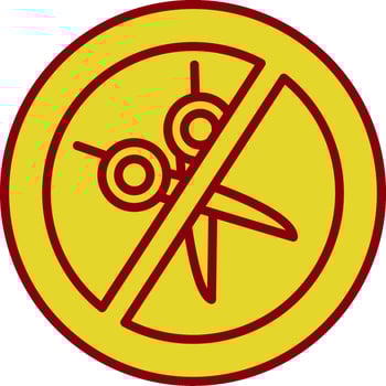 No Scissors Vintage Icon Design vector
