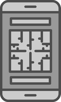 Maze Line Filled Greyscale Icon Design vector
