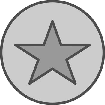 Star Line Filled Greyscale Icon Design vector