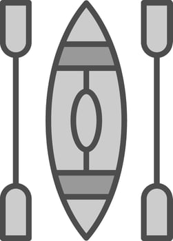 Canoe Line Filled Greyscale Icon Design vector