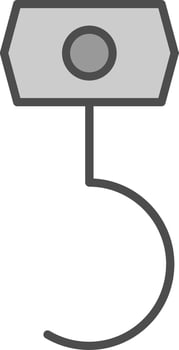 Hook Line Filled Greyscale Icon Design vector
