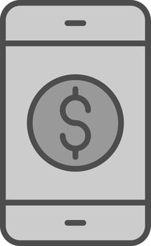 Mobile Banking Line Filled Greyscale Icon Design vector