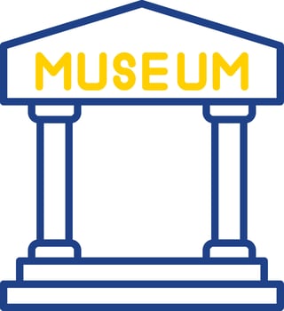 Museum Line Two Colour Icon Design vector
