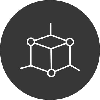3d Modeling Line Inverted Icon Design vector