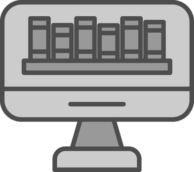 OnLine Filled Greyscale Multi Circle Library Line Filled Greyscale Icon Design vector