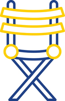 Director Chair Line Two Colour Icon Design vector