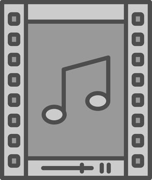 Reel Line Filled Greyscale Icon Design vector