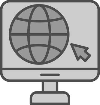 Website Line Filled Greyscale Icon Design vector