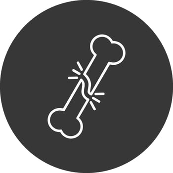 Broken Bone Line Inverted Icon Design vector