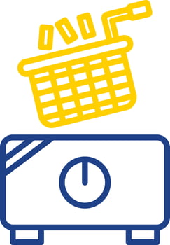 Electric Fryer Line Two Colour Icon Design vector
