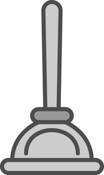 Plunger Line Filled Greyscale Icon Design vector