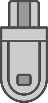 Flash Drive Line Filled Greyscale Icon Design vector
