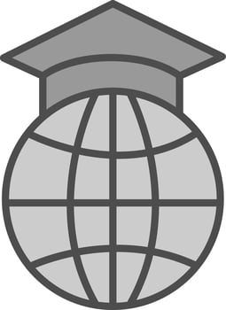 Study Abroad Line Filled Greyscale Icon Design vector