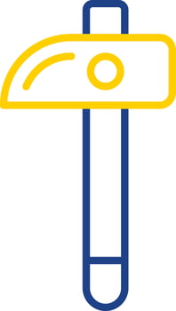 Hammer Line Two Colour Icon Design vector