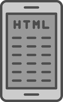 Mobile Coding Line Filled Greyscale Icon Design vector