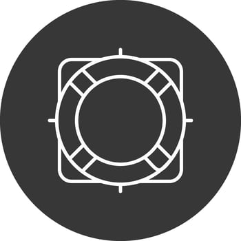 Rescue Buoy Line Inverted Icon Design vector