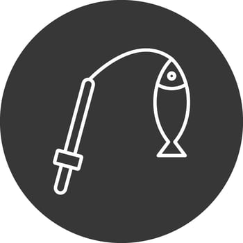 Fishing Line Inverted Icon Design vector
