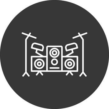 Drum Set Line Inverted Icon Design vector