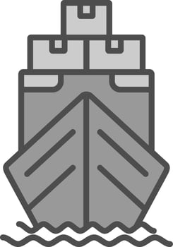 Yacht Line Filled Greyscale Icon Design vector