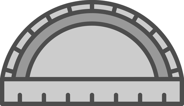 Ruler Line Filled Greyscale Icon Design vector