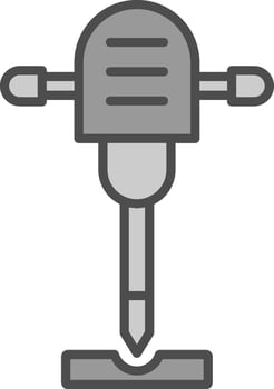 Jackhammer Line Filled Greyscale Icon Design vector