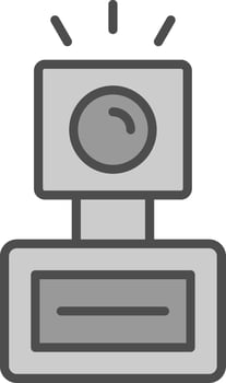 Camera Flash Line Filled Greyscale Icon Design vector