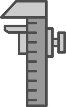 Caliper Line Filled Greyscale Icon Design vector