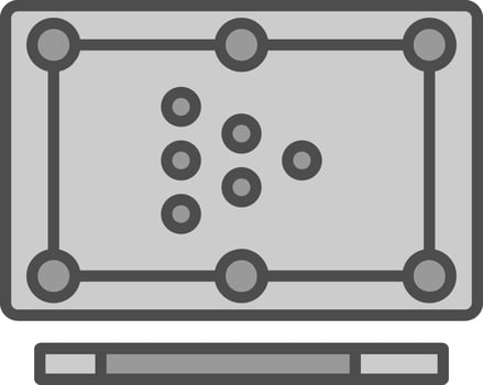 Billiards Line Filled Greyscale Icon Design vector