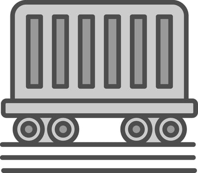 Train Container Line Filled Greyscale Icon Design vector