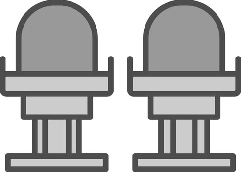 Seats Line Filled Greyscale Icon Design vector