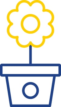 Flower Pot Line Two Colour Icon Design vector