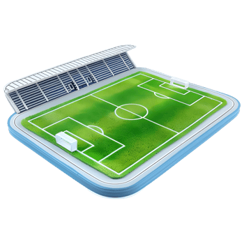 3D Rendering of a Soccer Stadium Isometric on Transparent Background png