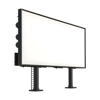 3D Rendering of a Billboard Mockup in the City on Transparent Background png