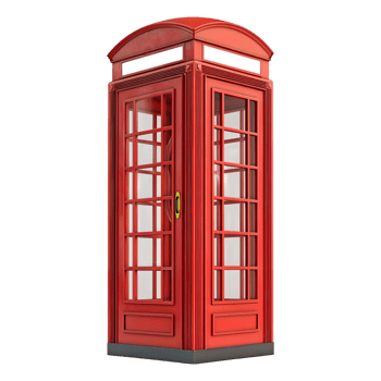 3D Rendering of a Telephone Both on Transparent Background png