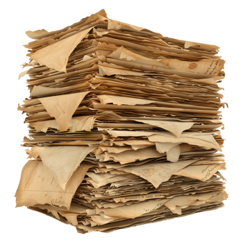 3D Rendering of a Pile of Card Board Pieces on Transparent Background png